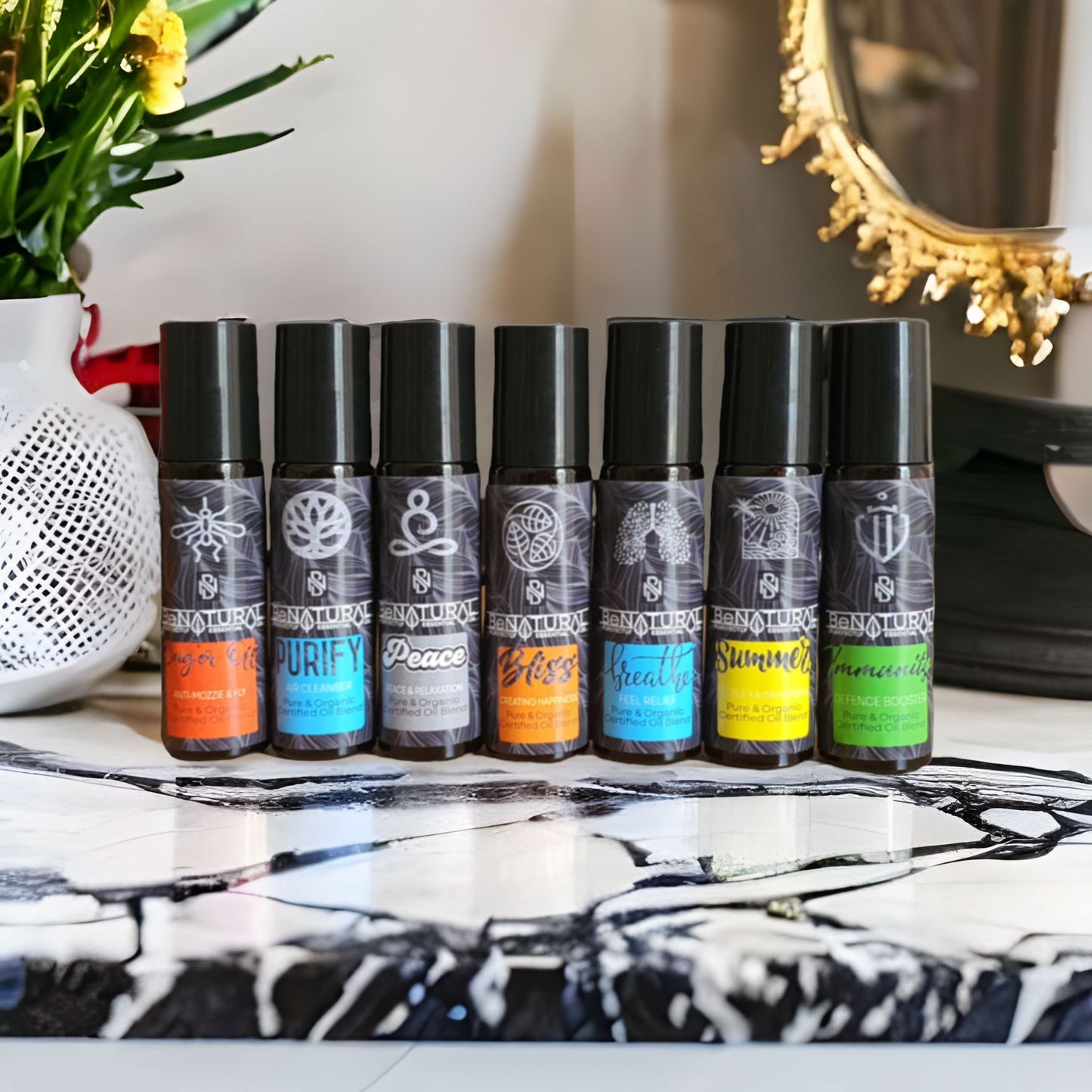 Be Natural Organics' Favorite Organic Blends NOW IN ROLLER BOTTLES (7 Pack)