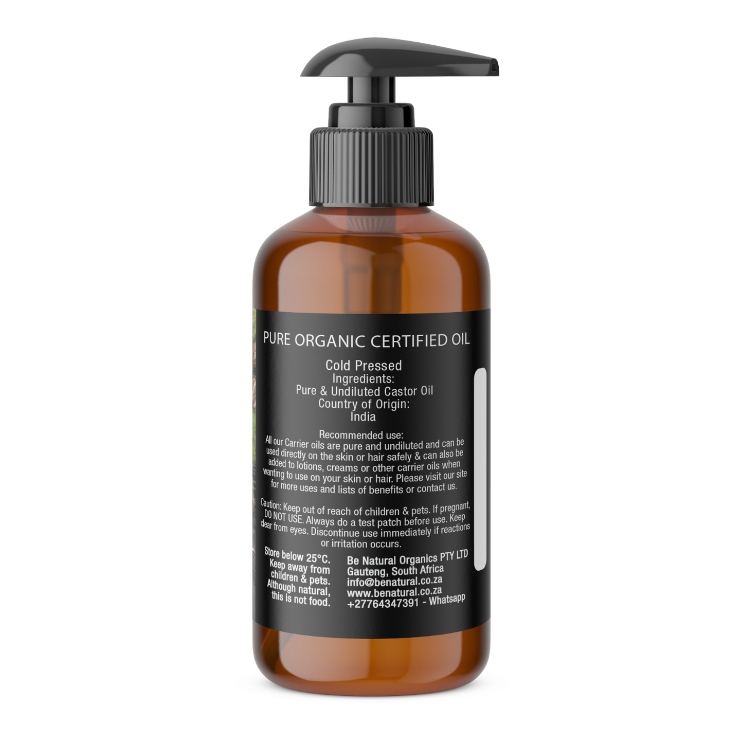 Organic Castor Oil - Cold Pressed & Hexane Free - 200ml