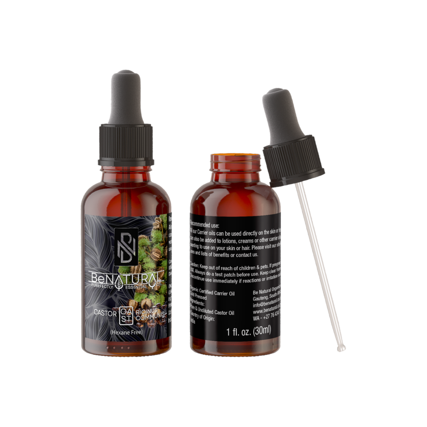 Organic Castor Oil - Cold Pressed & Hexane Free - 30ml