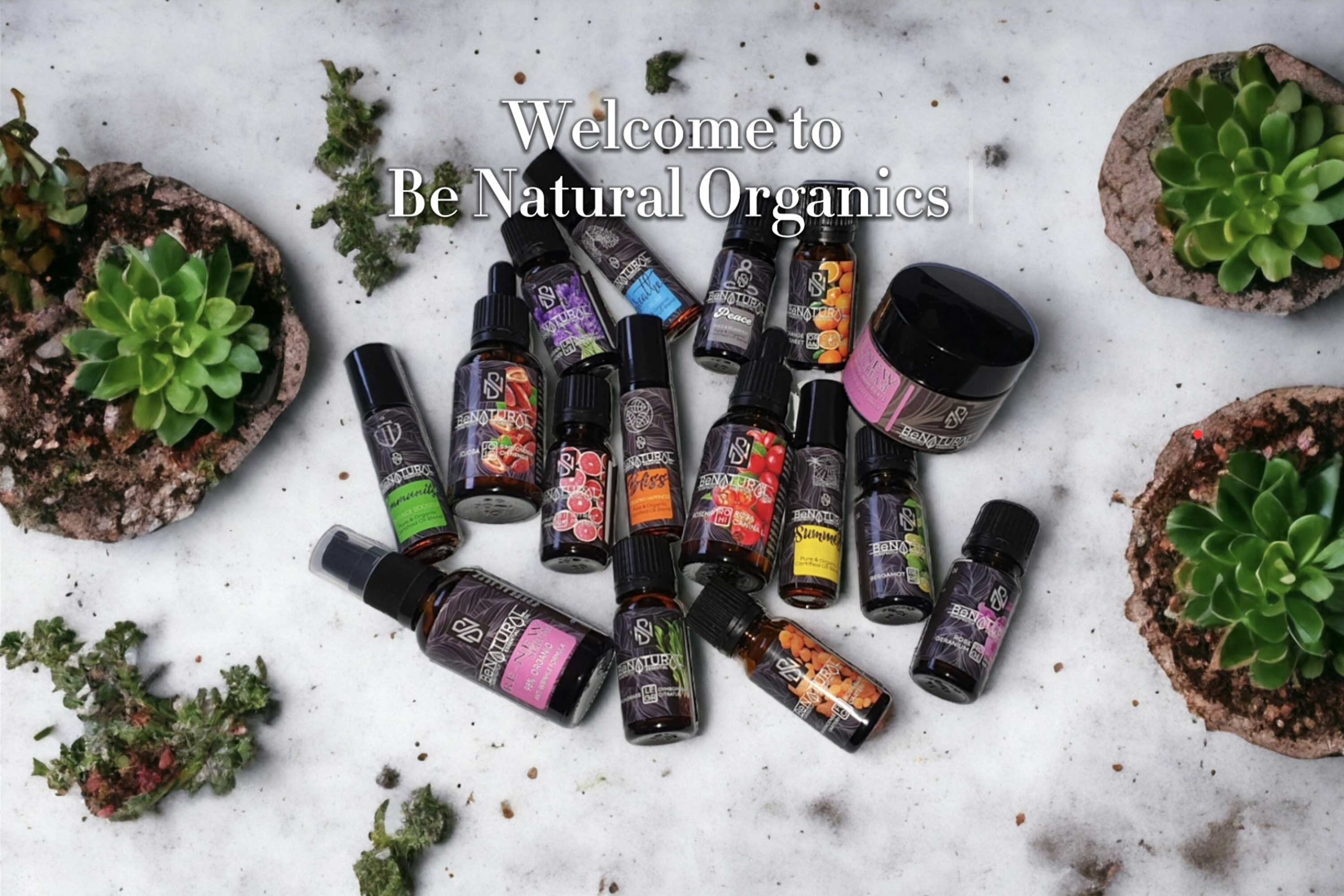 Be Natural Organics Welcome page